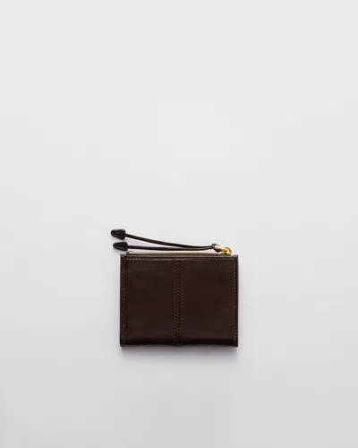 Prada Small Leather Wallet In Brown