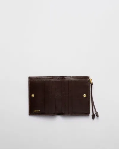 Prada Small Leather Wallet In Brown