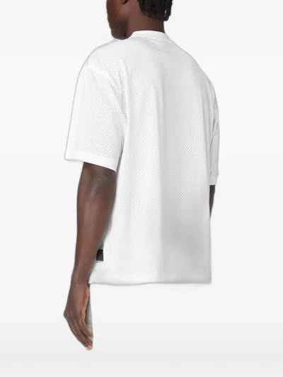 Ea7 Logo-print Mesh T-shirt In White