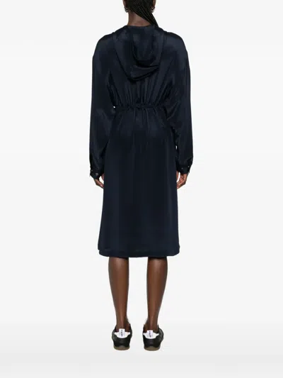 Max Mara Drawstring Hooded Coat In Black