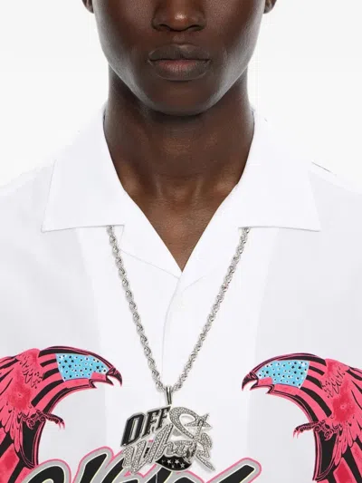 Off-white Wizard Strass-embellished Necklace In Metallic