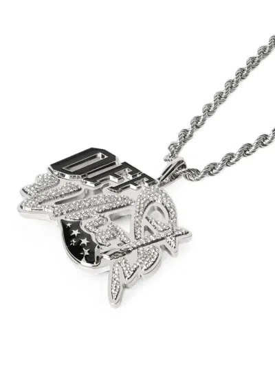Off-white Wizard Strass-embellished Necklace In Metallic