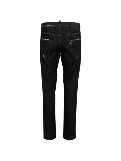 Dsquared2 Black Teddy Jeans In Black