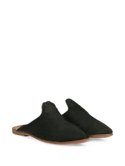 Todd Snyder Leather Open-back Mules In Black