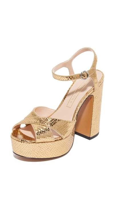 Shop Marc Jacobs Lust Platform Sandals In Gold