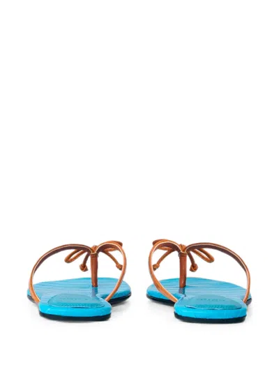 Abra Lizard-embossed Flip Flops In Blue