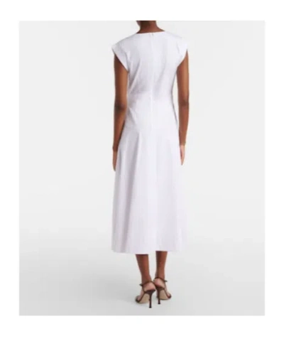 Veronica Beard Lisette Stretch Cotton Midi Dress In White