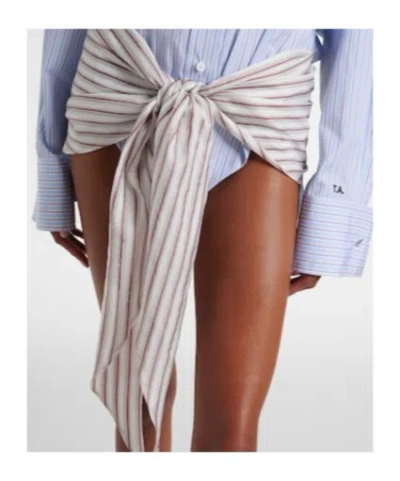 Attico Striped Cotton Shirt Dress In Blue