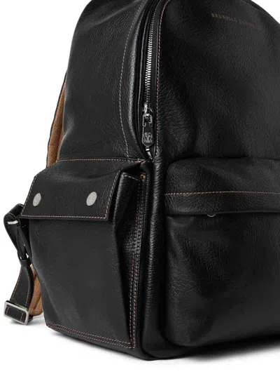 Brunello Cucinelli Leather Backpack In Red