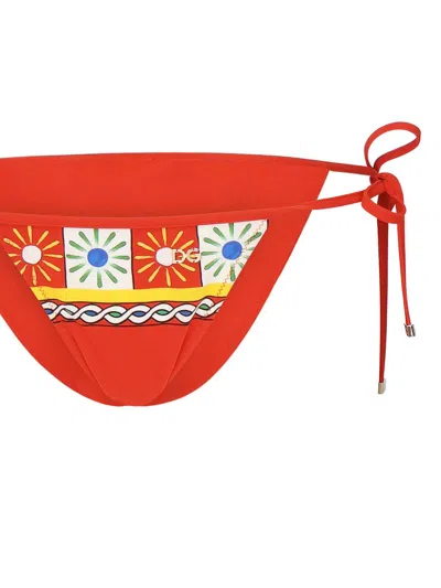 Dolce & Gabbana Printed Triangle Bikini In Multi