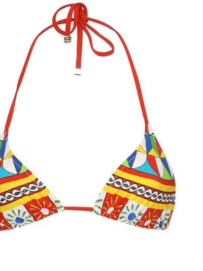 Dolce & Gabbana Printed Triangle Bikini In Multi