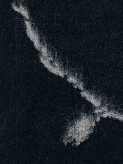 Dries Van Noten Long Rectangle Scarf Abstract Pattern Soft Texture In Black