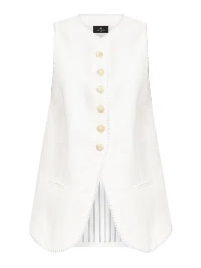 Etro White Vest In White