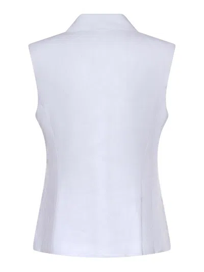 Genny White Solid Notched Lapel Blazer In White