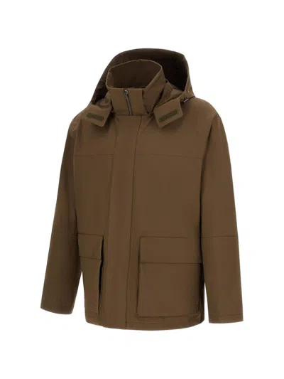 Herno Parka In Compact Light Nylon In Brown
