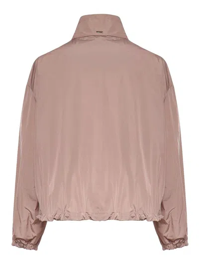 Herno Zipped Drawstring Hem Jacket In Pink