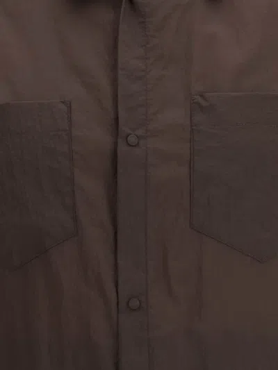 Herno Double Layer Ripstop Nylon Shacket In Brown