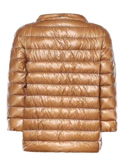 Herno Nylon Down Jacket In Brown