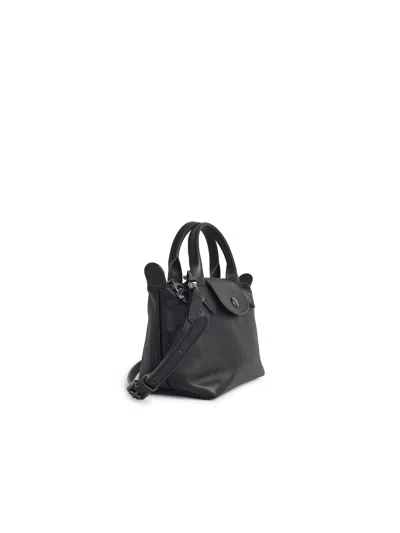 Longchamp Bag With Black Leather  Handle In Black