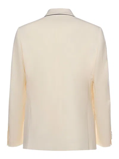 Lardini Single-breasted Stretch Wool Jacket In White