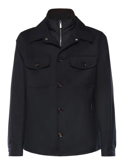 Moorer Dulac Polyester Zippered Layer Jacket In Multi