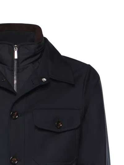 Moorer Dulac Polyester Zippered Layer Jacket In Multi