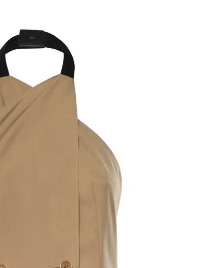 Max Mara Maxmara Mxsnuraghe Sleeveless Jacket In Wool And Silk Poplin In Brown