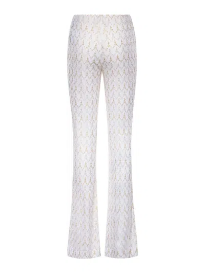 Missoni Zigzag-patterned Flared Trousers In Gold