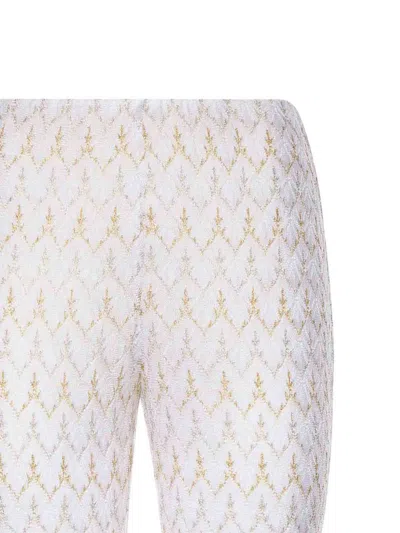 Missoni Zigzag-patterned Flared Trousers In Gold