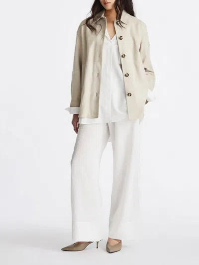 Peuterey Beige Solid Shirt Collar Jacket In Multi
