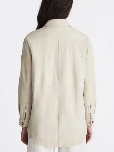 Peuterey Beige Solid Shirt Collar Jacket In Multi