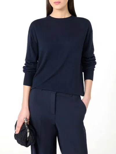 Weekend Max Mara Vento Basic Wool And Cashmere Sweater By In Blue