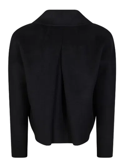 Max Mara Round-collar Single-breasted Jacket In Black