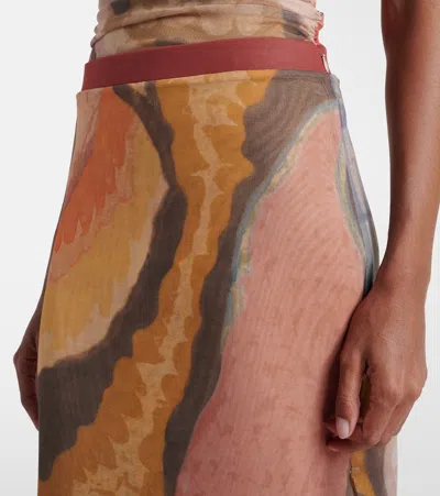 Sir Printed Mesh Maxi Skirt In Multi
