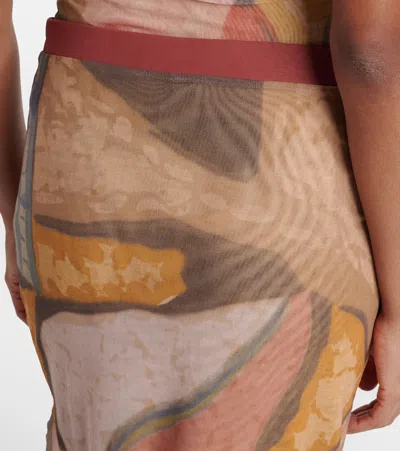 Sir Printed Mesh Maxi Skirt In Multi