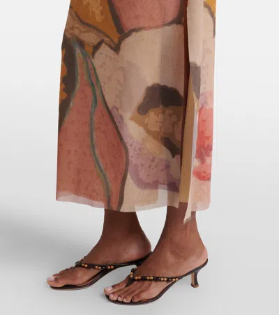 Sir Printed Mesh Maxi Skirt In Multi
