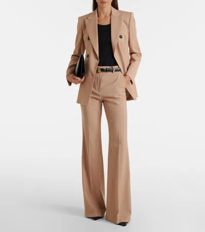 Sportmax Virgin Wool Flared Pants In Multi
