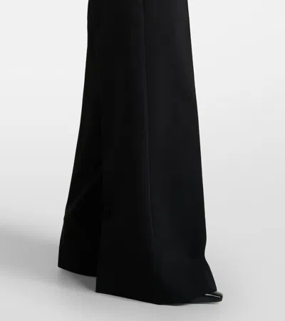 Sportmax Black Straight Flat Front Pants In Black