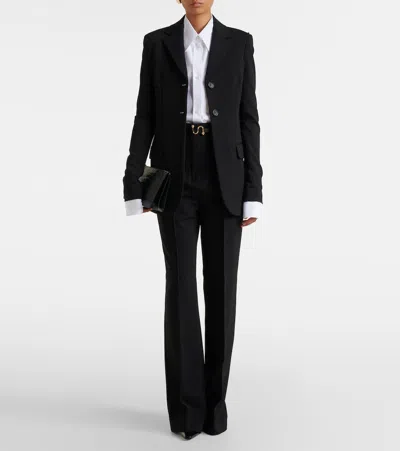 Sportmax Black Straight Flat Front Pants In Black