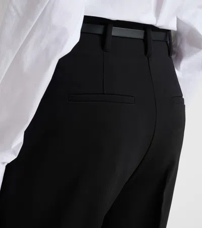 Sportmax Black Straight Flat Front Pants In Black