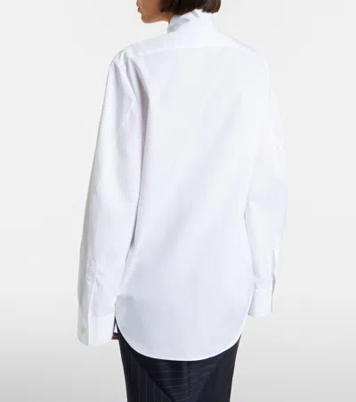 Givenchy Bow Neck Cotton-poplin Button-down Shirt In White