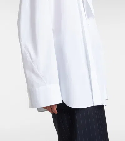 Givenchy Bow Neck Cotton-poplin Button-down Shirt In White