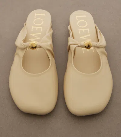 Loewe Yellow Solid Pebble Soft Mule In Multi