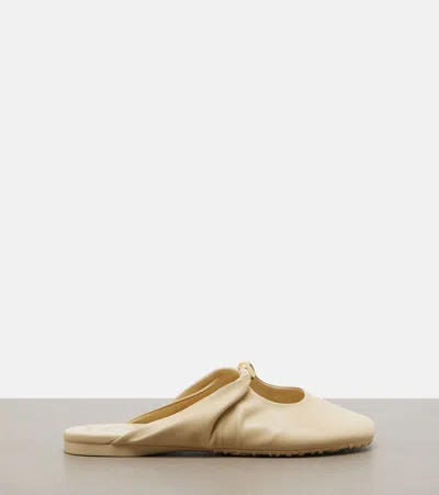 Loewe Yellow Solid Pebble Soft Mule In Multi