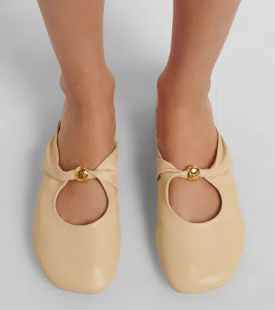 Loewe Yellow Solid Pebble Soft Mule In Multi