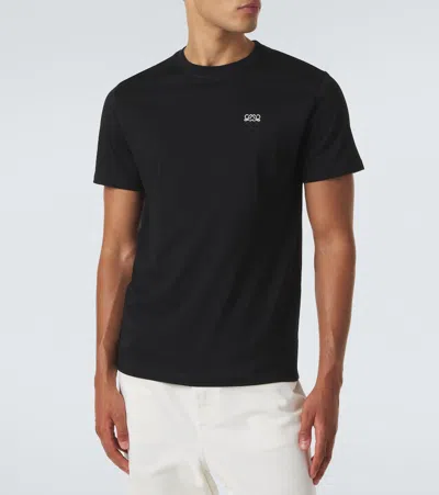 Loewe Mens Anagram-embroidered Cotton T-shirt Black In Black