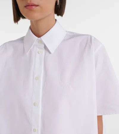 Loewe Logo-embroidered Cotton-poplin Shirt In White