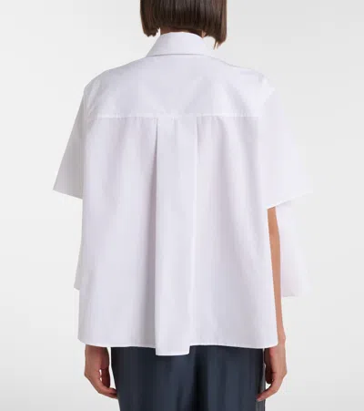 Loewe Logo-embroidered Cotton-poplin Shirt In White