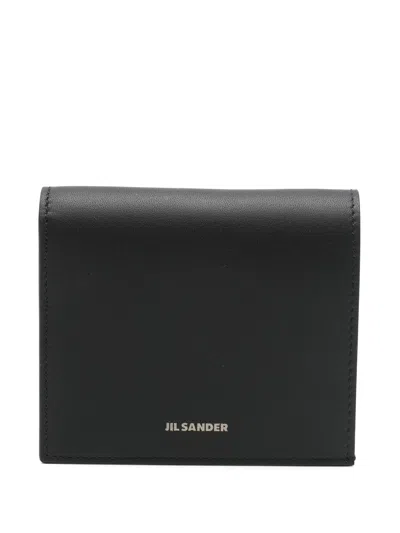 Jil Sander Black Smooth Matte Rectangular Wallet In Black
