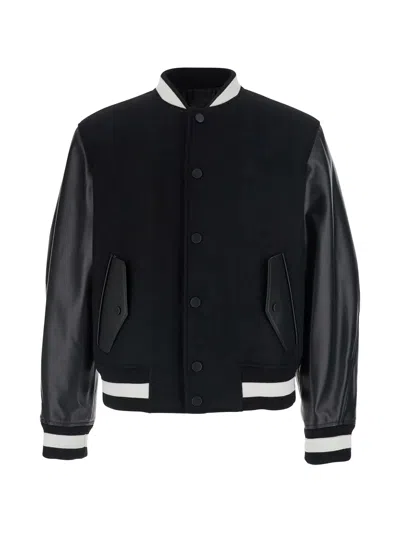 Givenchy Blouson Jacket In Mixed Materials In Black